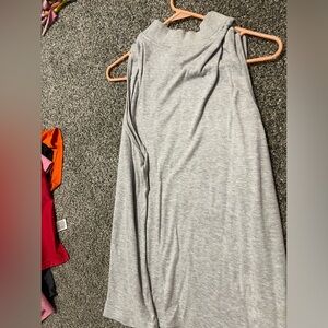 No sleeve grey mock neck